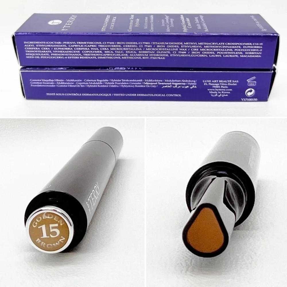 by Terry Concealer Golden Brown 15 Stylo-Expert Two (2) Click Sticks Hybrid New